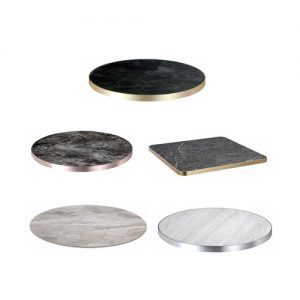 Sintered Table Top- Black- White -Grey or Gold- Rose Gold & Silver Trimming